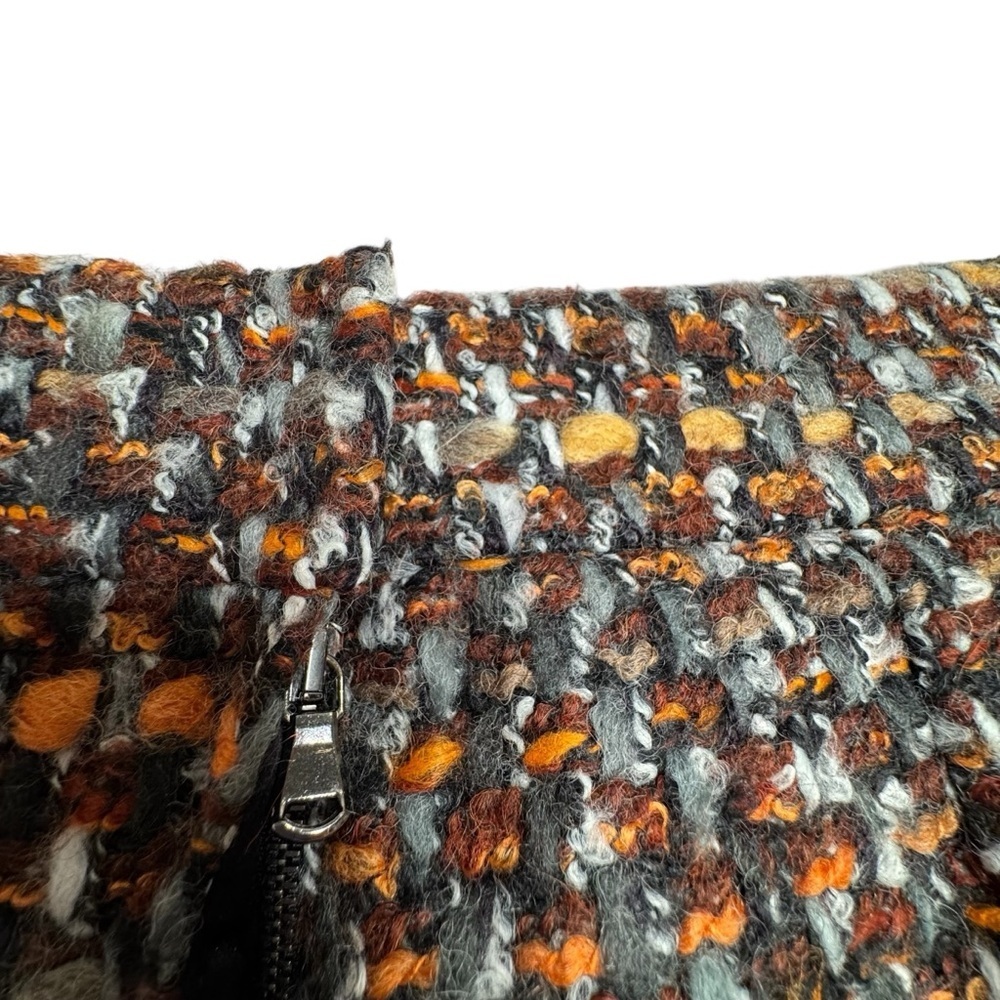 DOLCE & GABBANA Skirt Brown High Waist Tweed Crystal Buckles Wool 40 US 4 E18 - Picture 5 of 10
